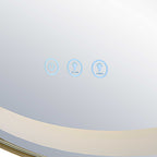 Crofton Lighted Brass Round Mirror