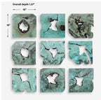 Bahati Wood Wall Decor In Blue Set/9