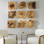 Bahati Wood Wall Decor In Natural Set/9
