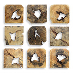 Bahati Wood Wall Decor In Natural Set/9