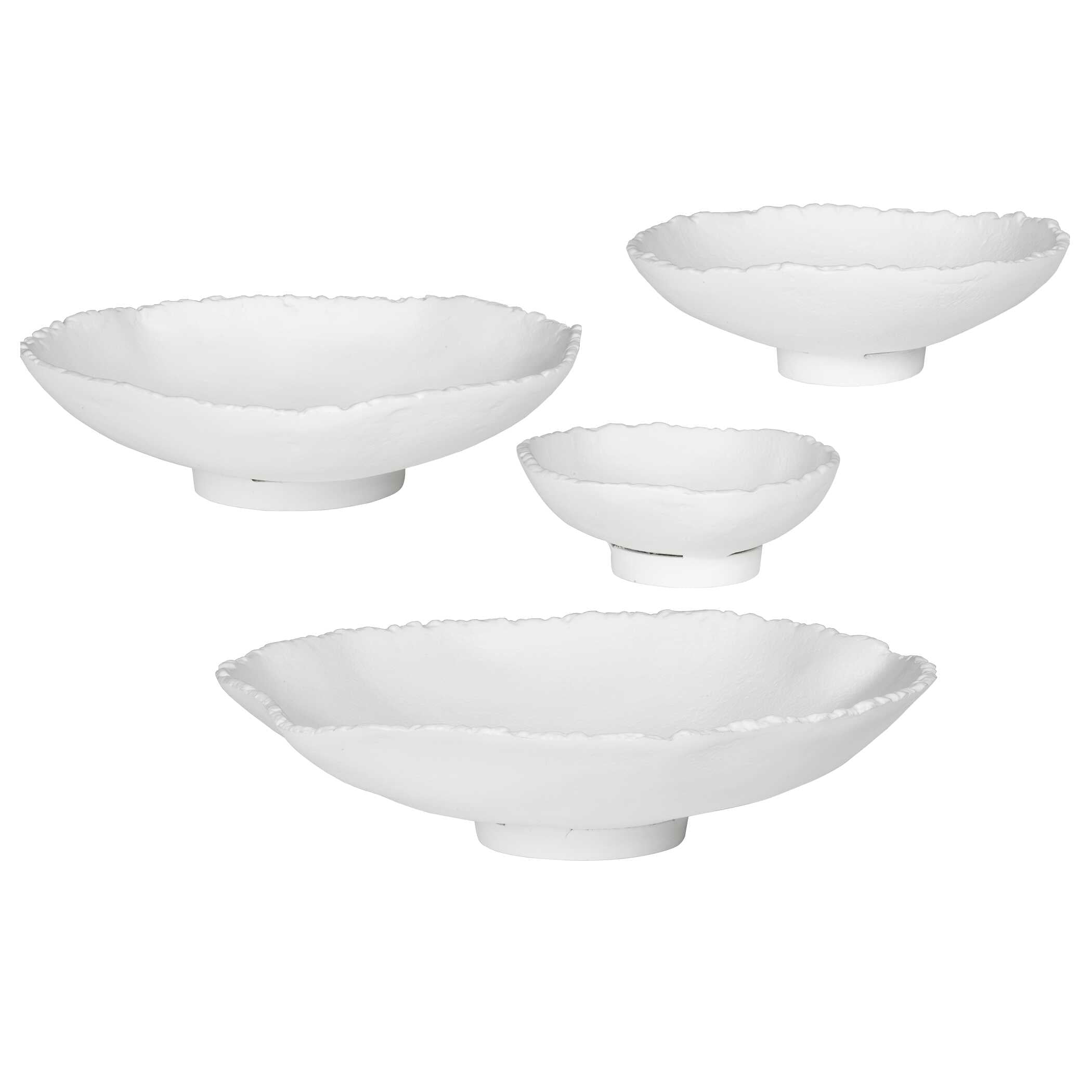 Lucky Coins White Metal Wall Bowls Set/4