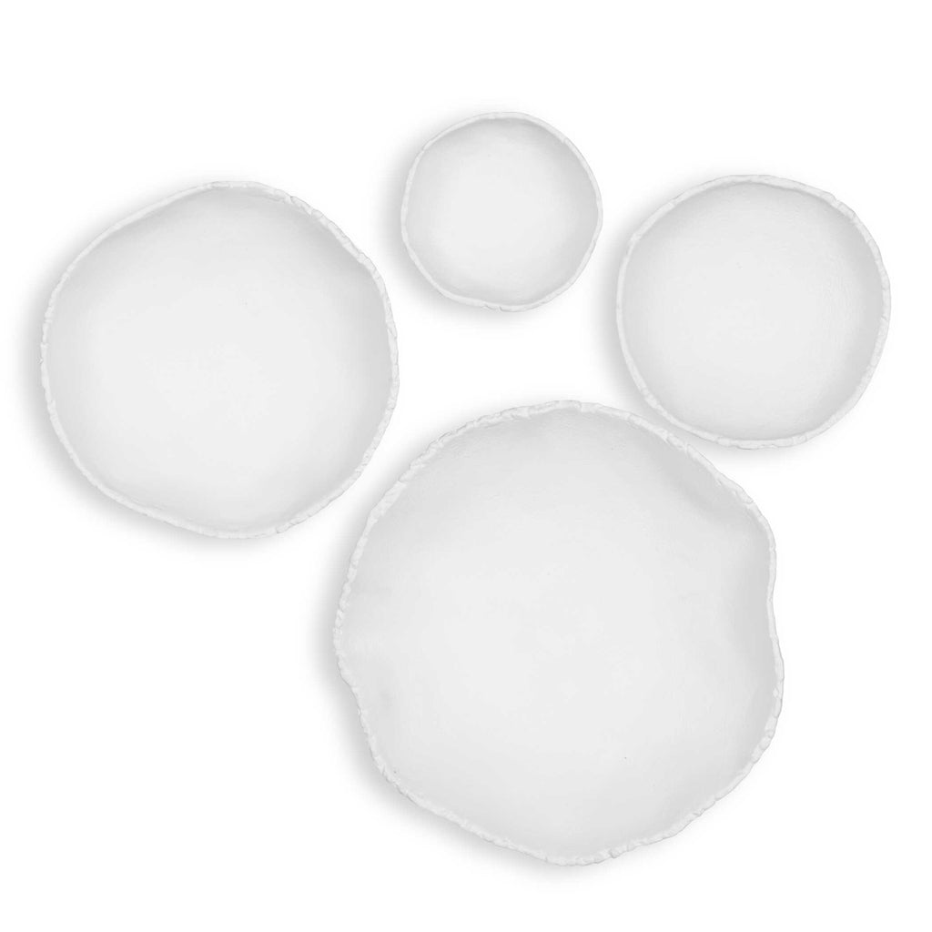 Lucky Coins White Metal Wall Bowls Set/4