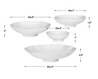 Lucky Coins White Metal Wall Bowls Set/4