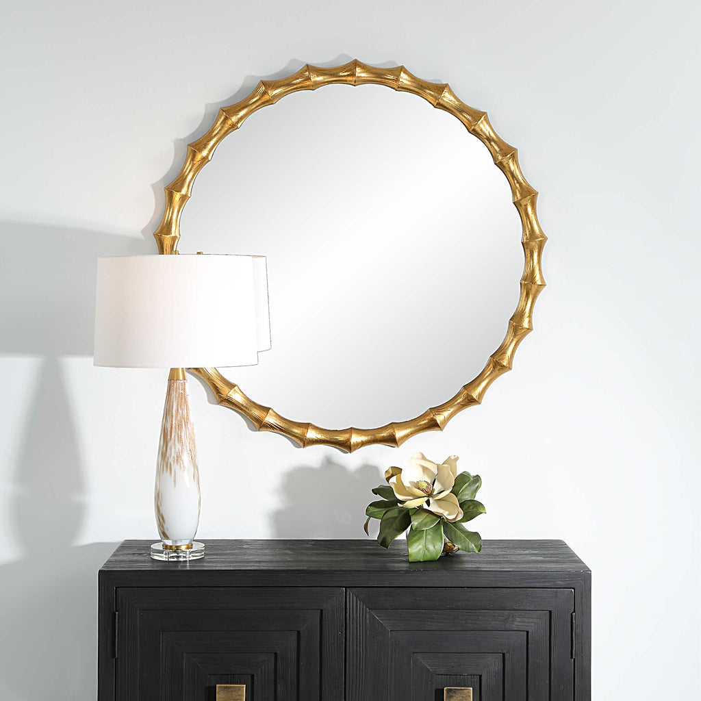 Nacala Round Gold Mirror