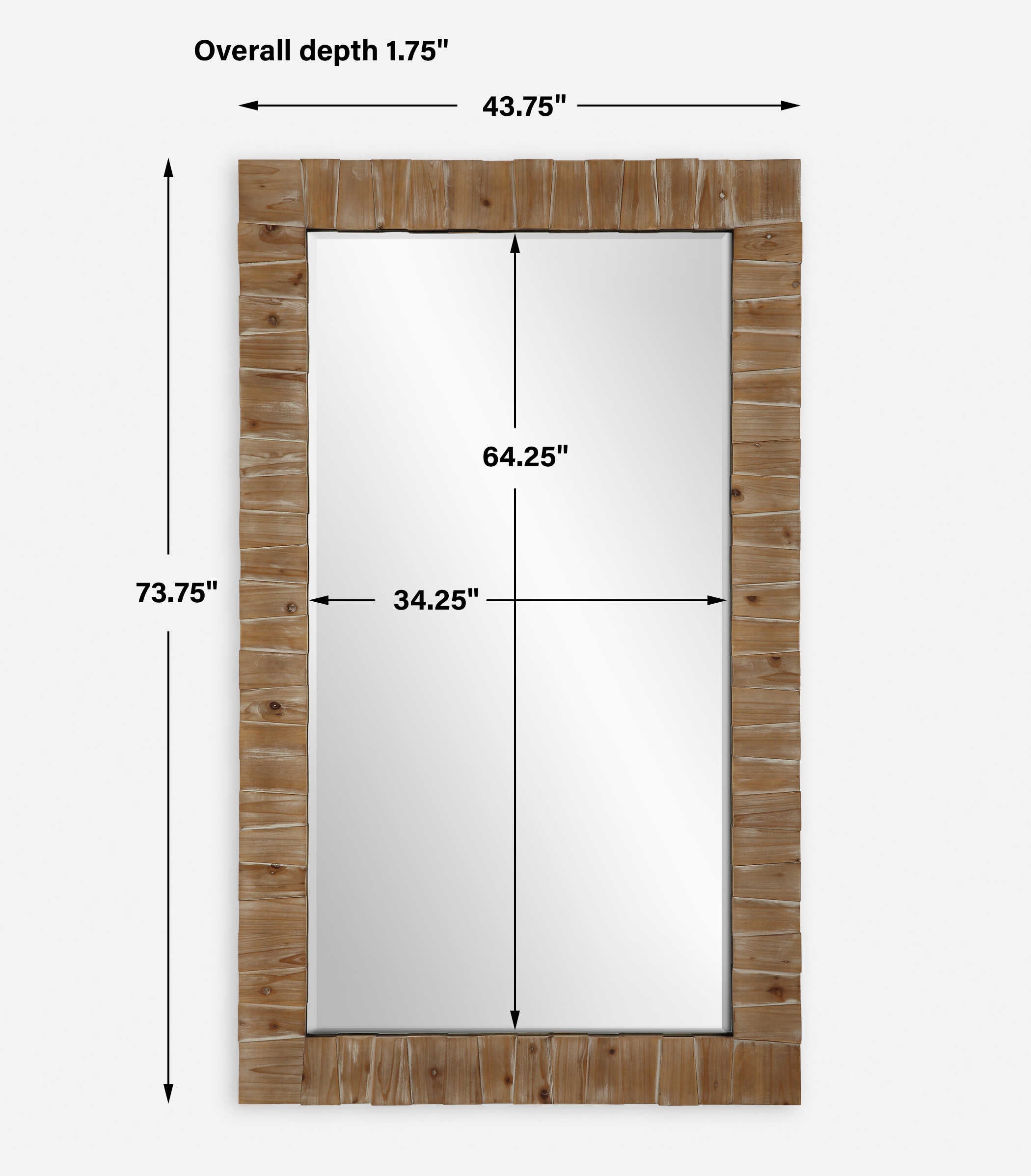 Ayanna Gray Washed Wood Mirror