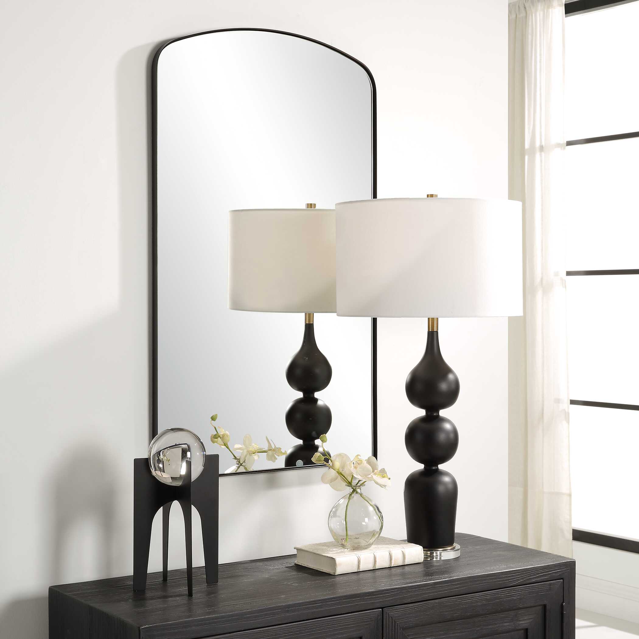 Tordera Black Arch Mirror