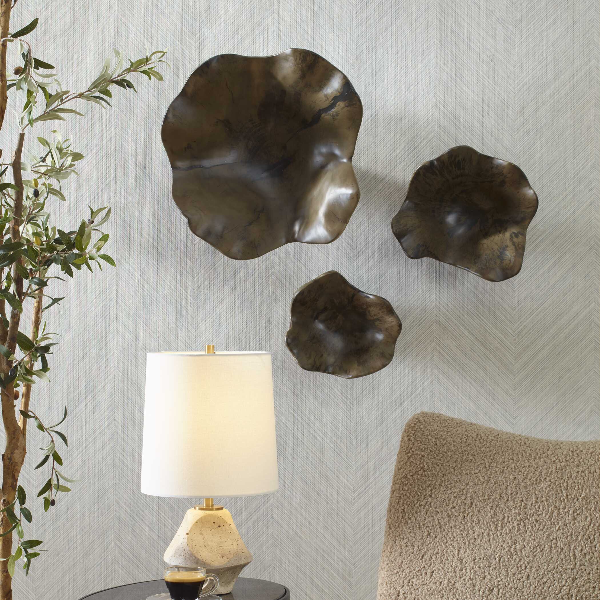 Two Wood Wall Decor In Mocha Set/3