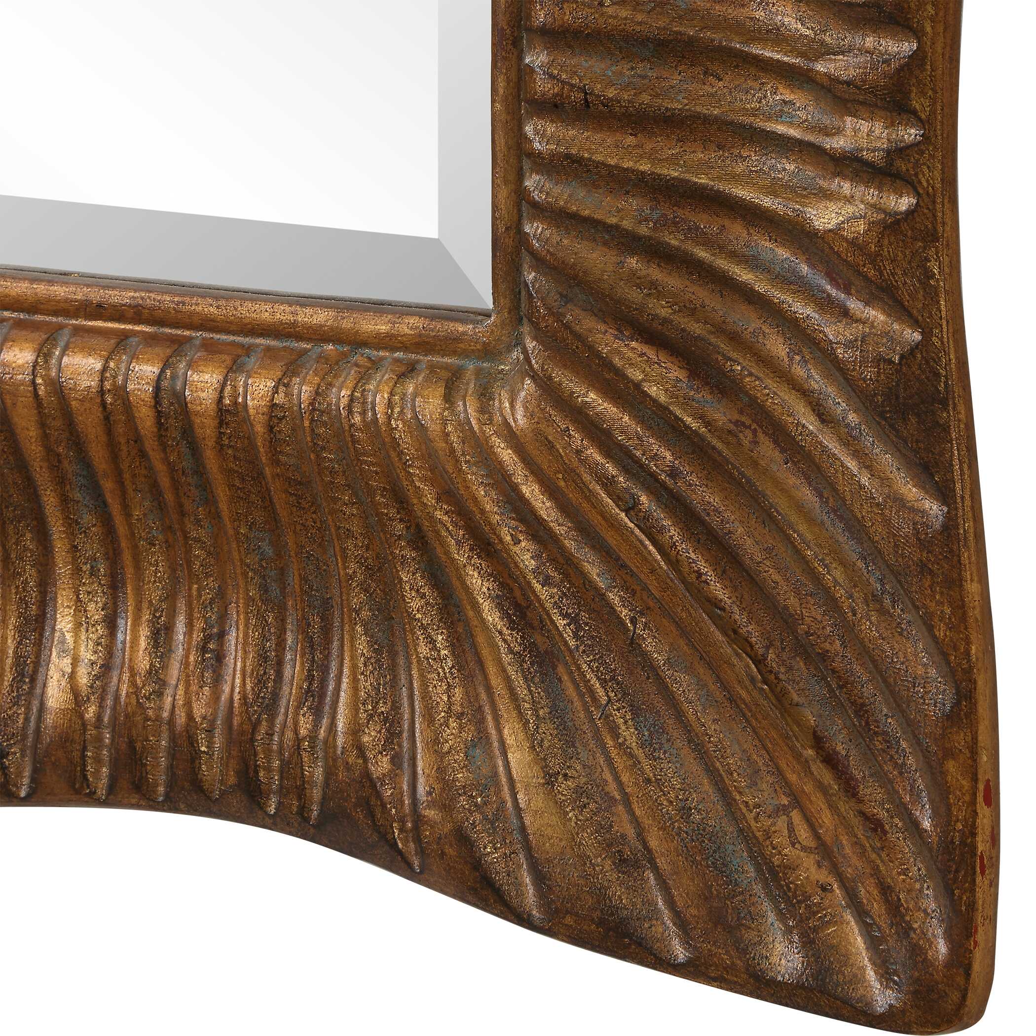 Emerson Scalloped Antique Gold Mirror