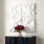 Snowdrift Sculpted White Wall Decor Set/4
