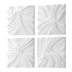 Snowdrift Sculpted White Wall Decor Set/4