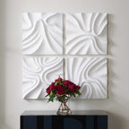 Snowdrift Sculpted White Wall Decor Set/4