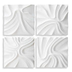 Snowdrift Sculpted White Wall Decor Set/4