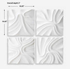 Snowdrift Sculpted White Wall Decor Set/4