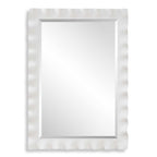 Haya White Scalloped Mirror