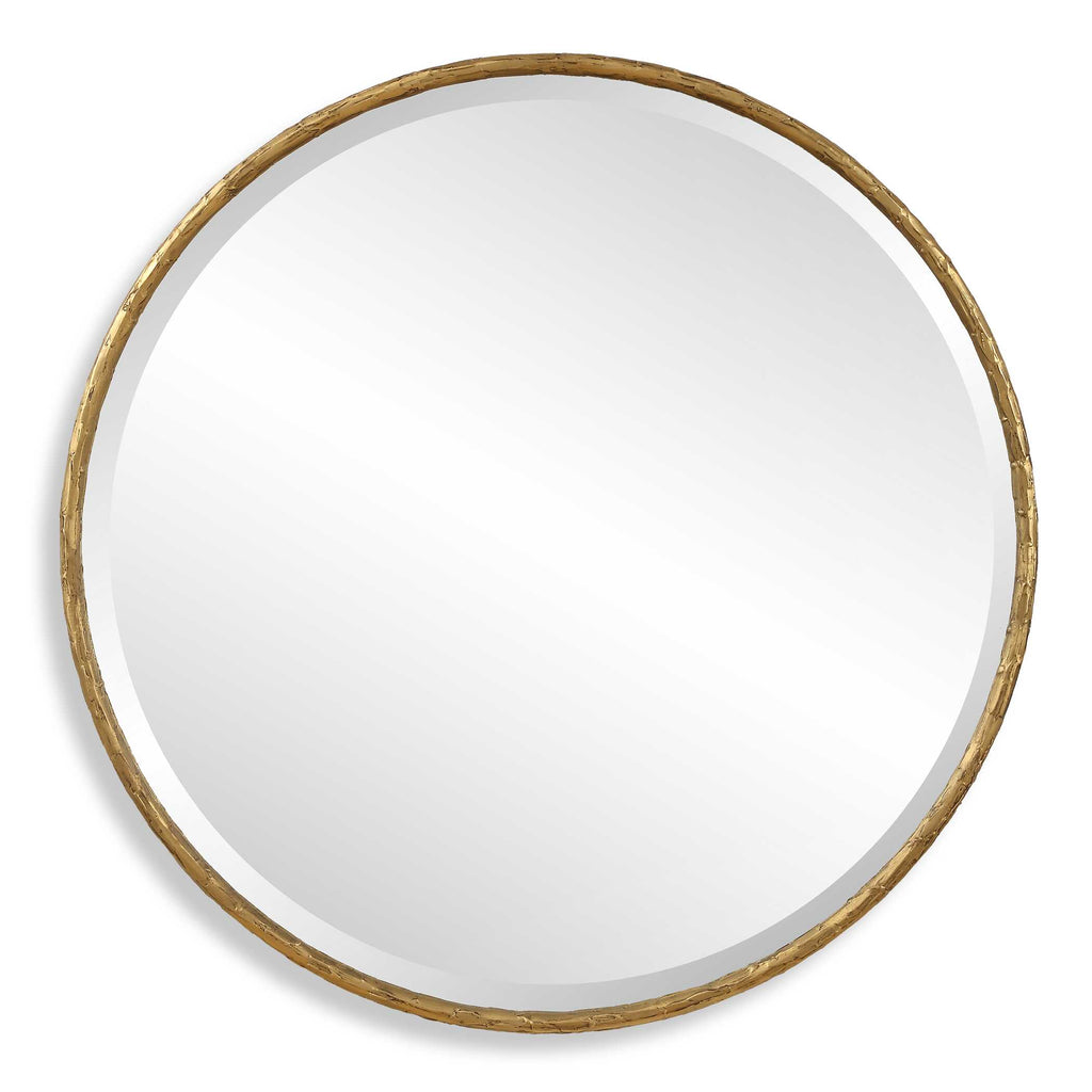 Sutton Aged Gold Round Mirror