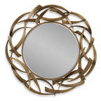 Cutting Edge Bronze Round Mirror