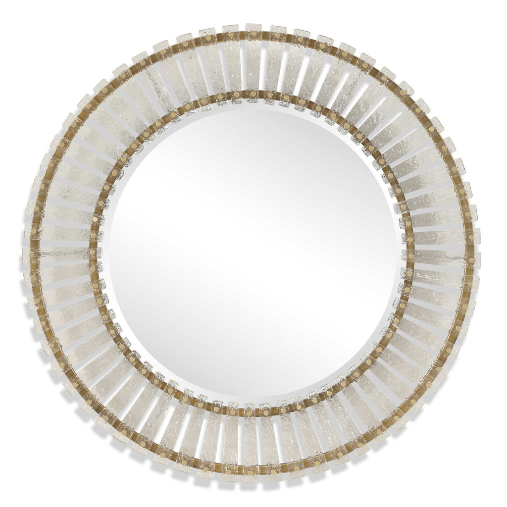 Denali Textured Glass Round Mirror