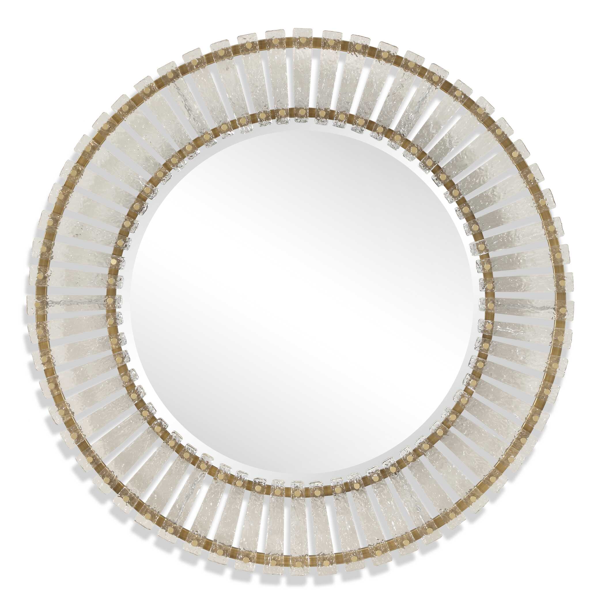 Denali Textured Glass Round Mirror