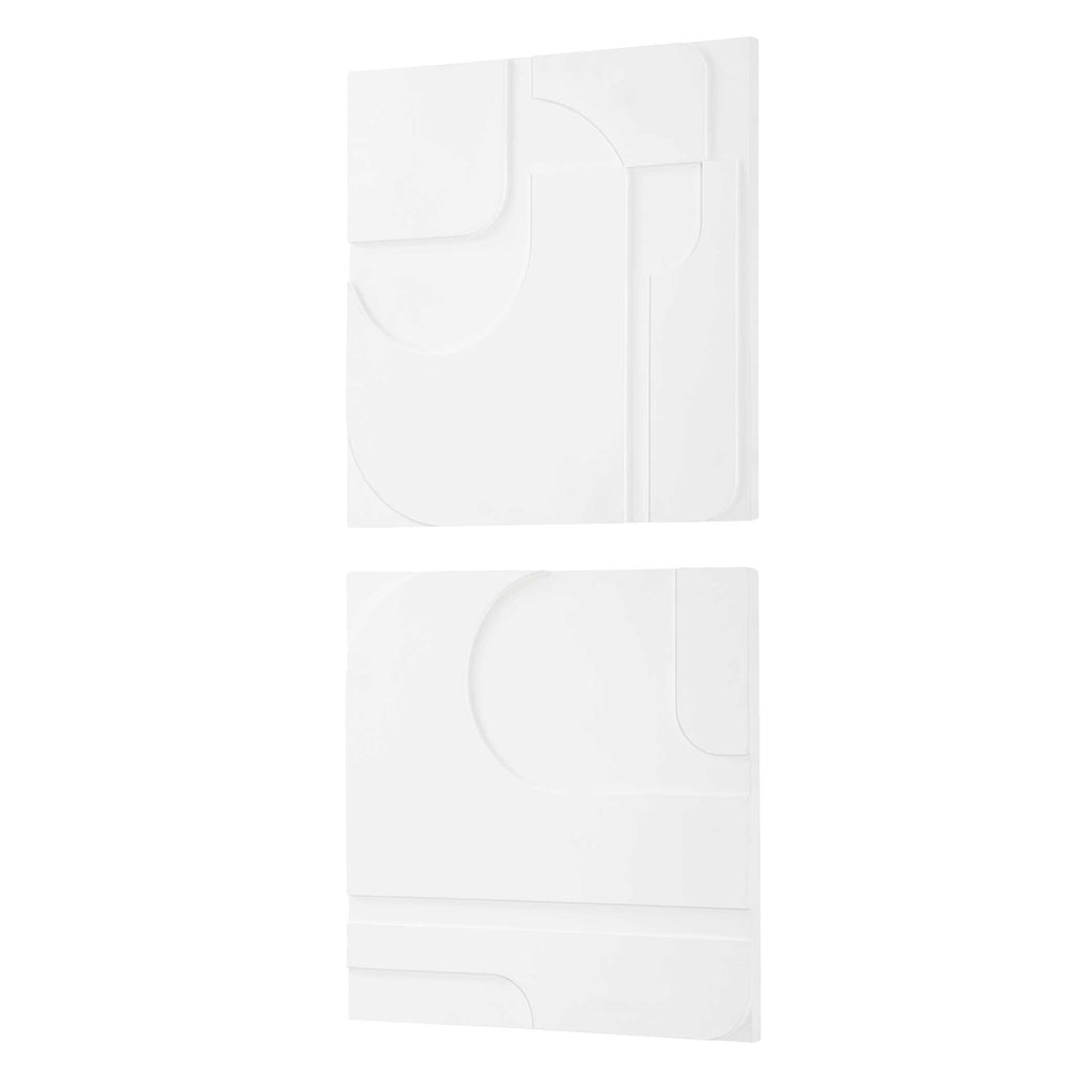 Contours White Wall Decor Set/2
