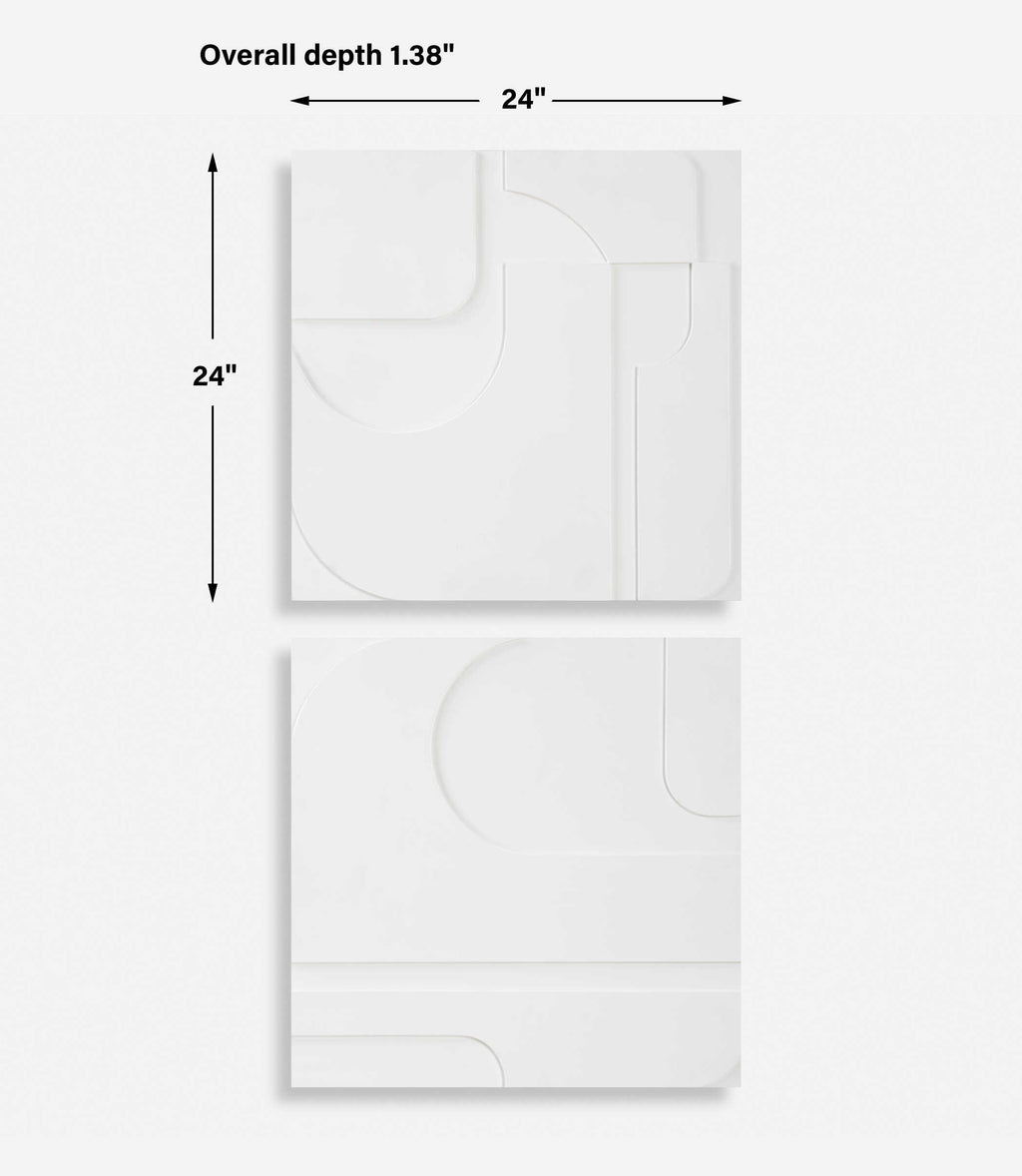 Contours White Wall Decor Set/2