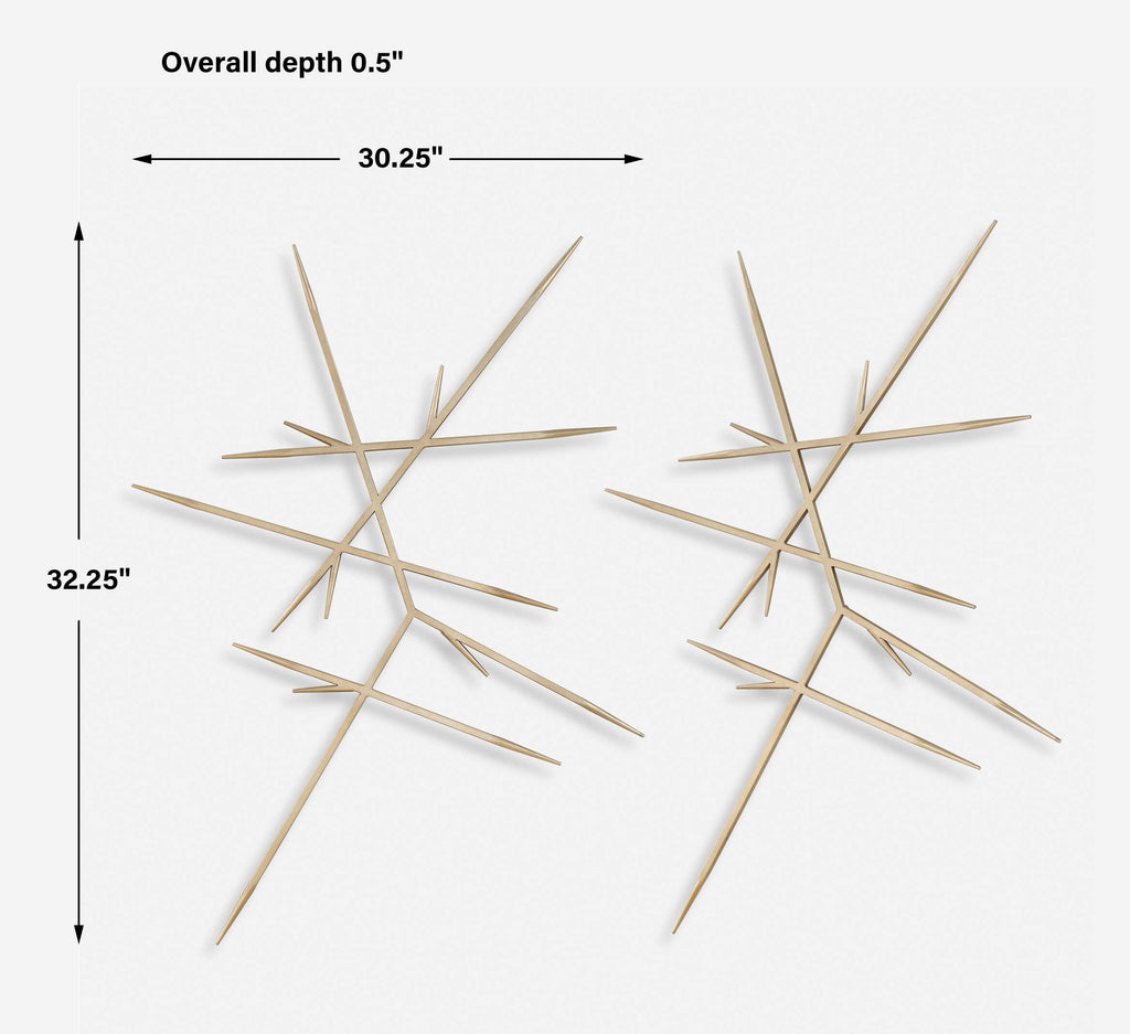 Fireworks Silver Wall Decor Set/2