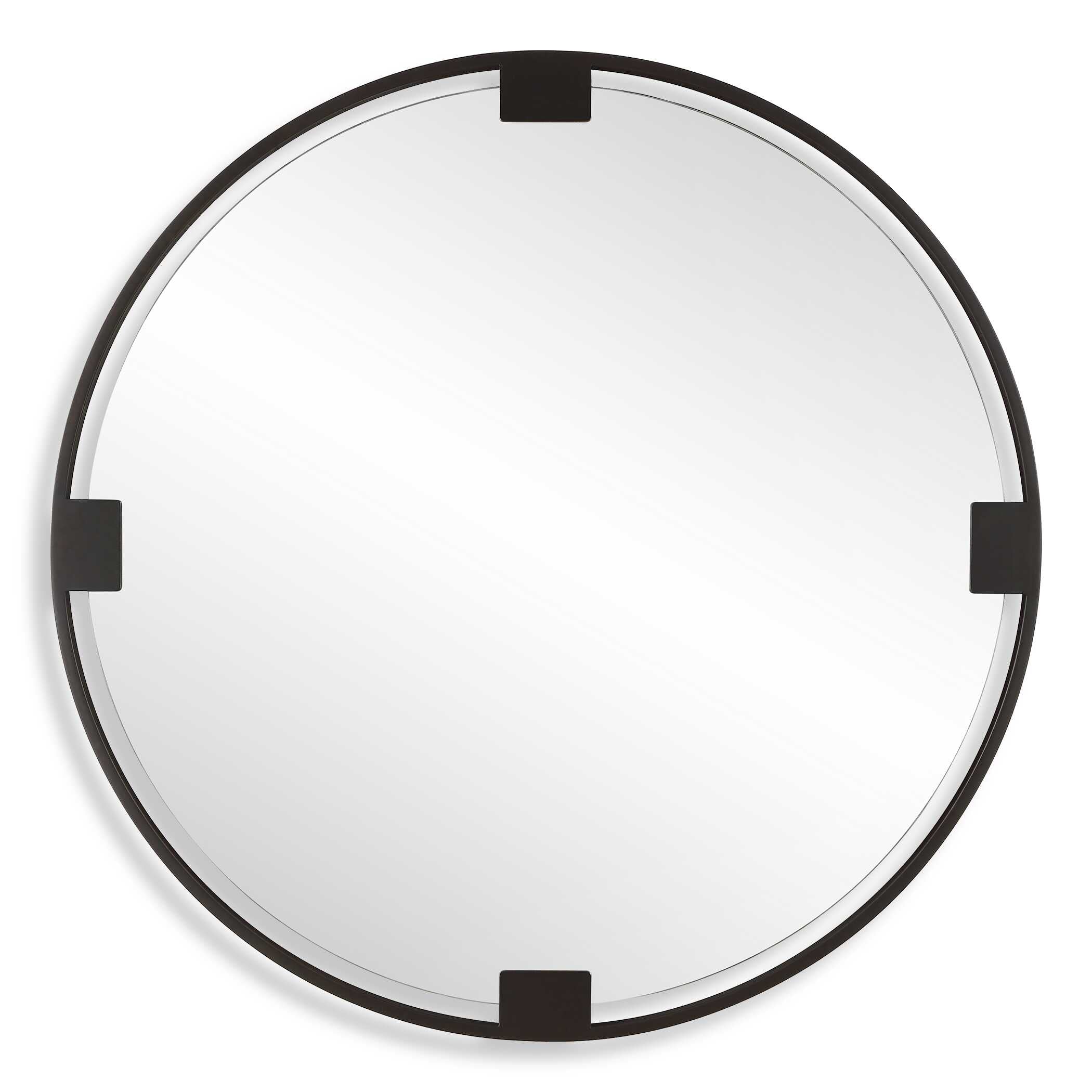Cornelia Black Round Mirror