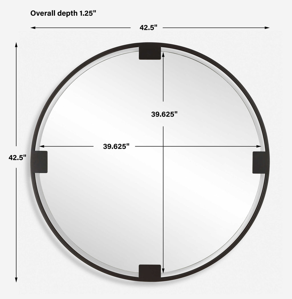 Cornelia Black Round Mirror