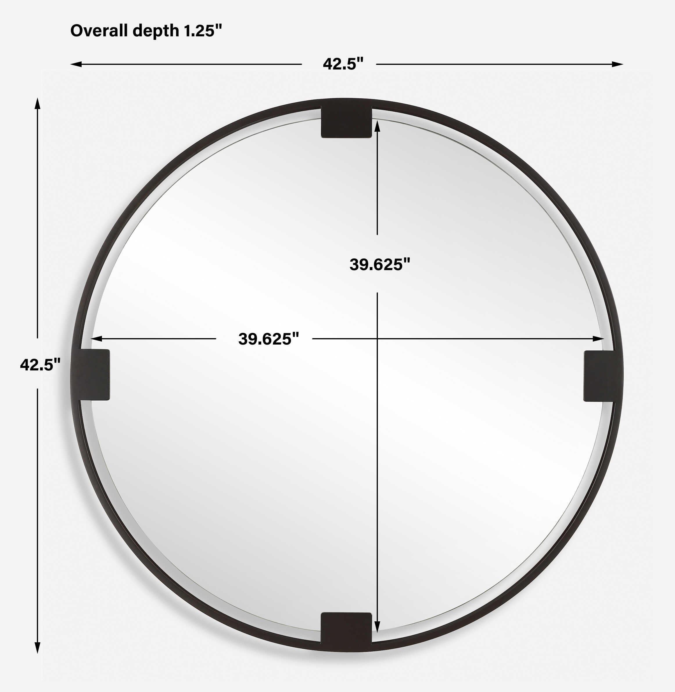 Cornelia Black Round Mirror