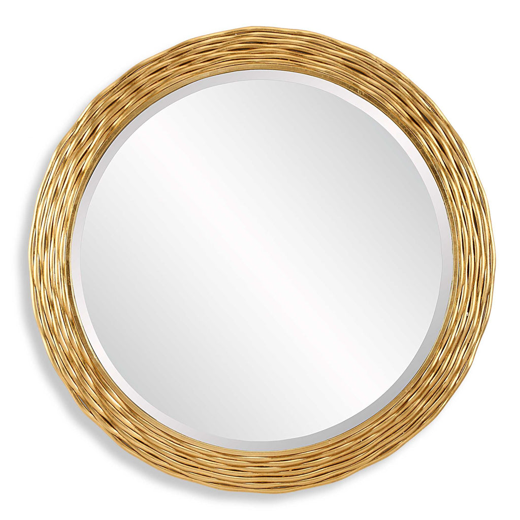 Celeste Gold Round Mirror