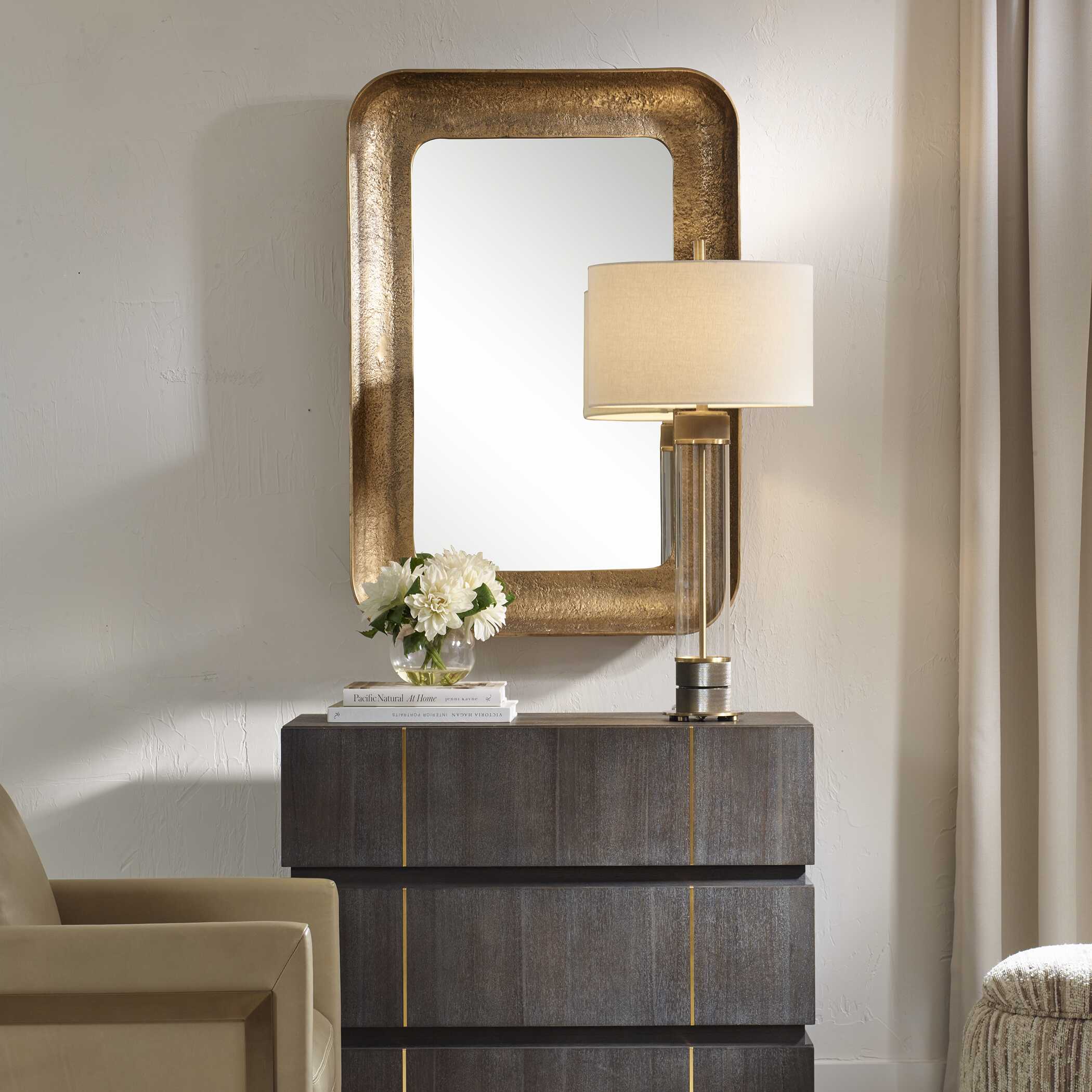 Alvaro Antique Brass Mirror