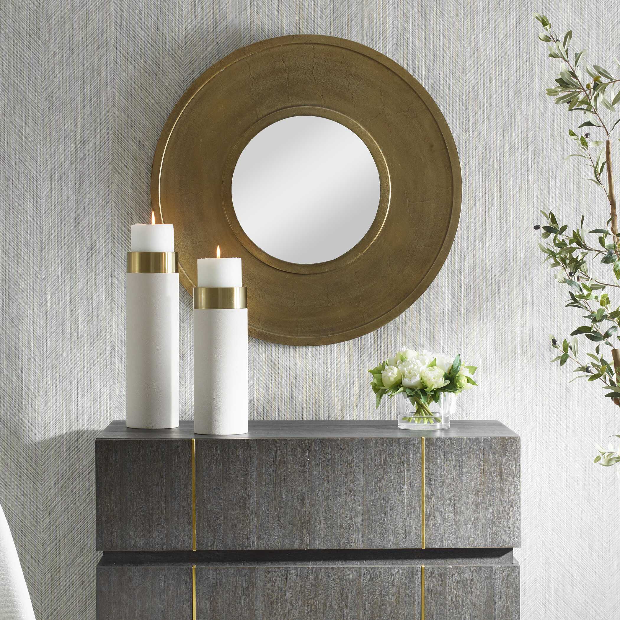 Axel Round Brass Mirror