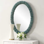 Bonaire Teal Blue Oval Mirror