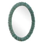 Bonaire Teal Blue Oval Mirror