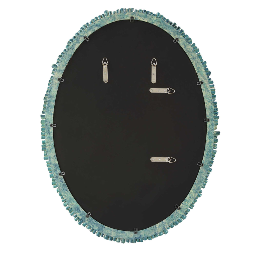 Bonaire Teal Blue Oval Mirror