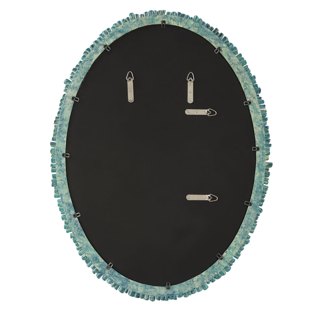 Bonaire Teal Blue Oval Mirror