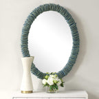 Bonaire Teal Blue Oval Mirror