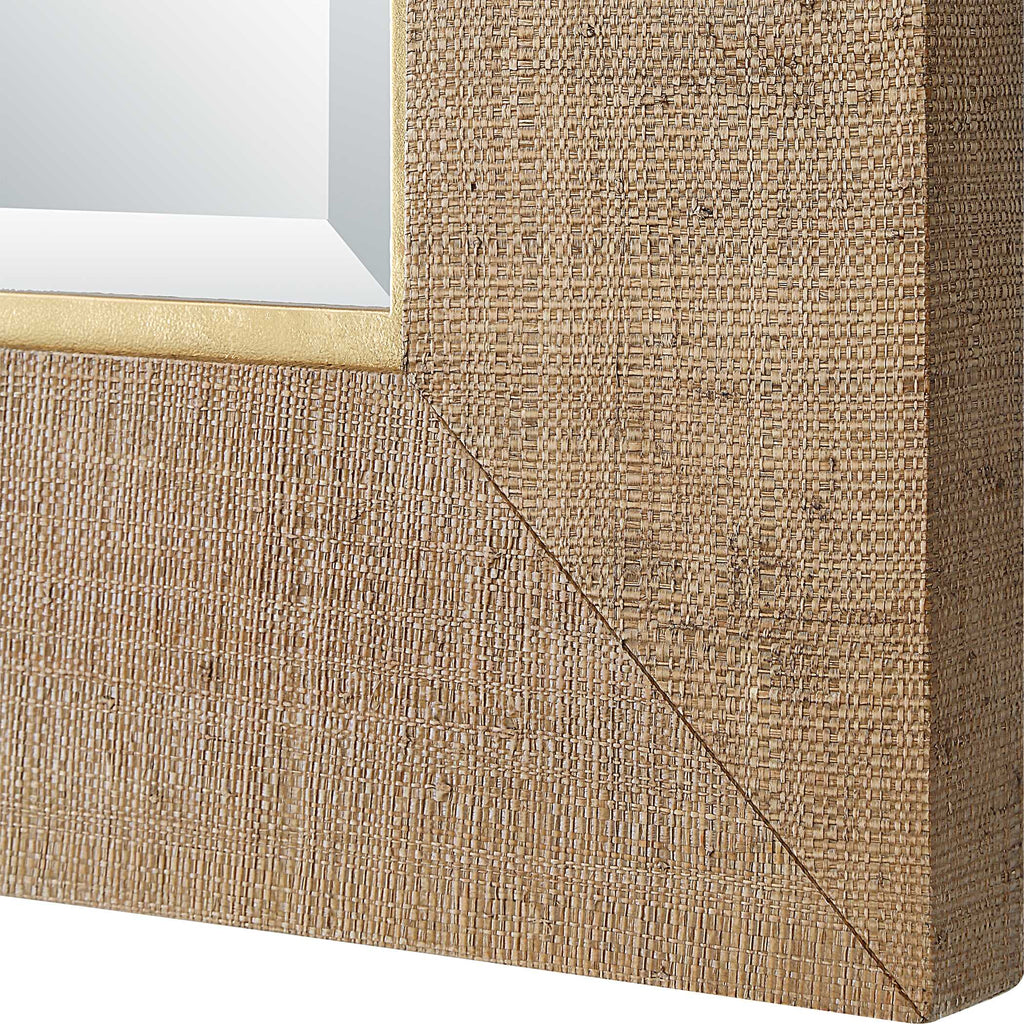 Bungalow Grass Cloth Mirror