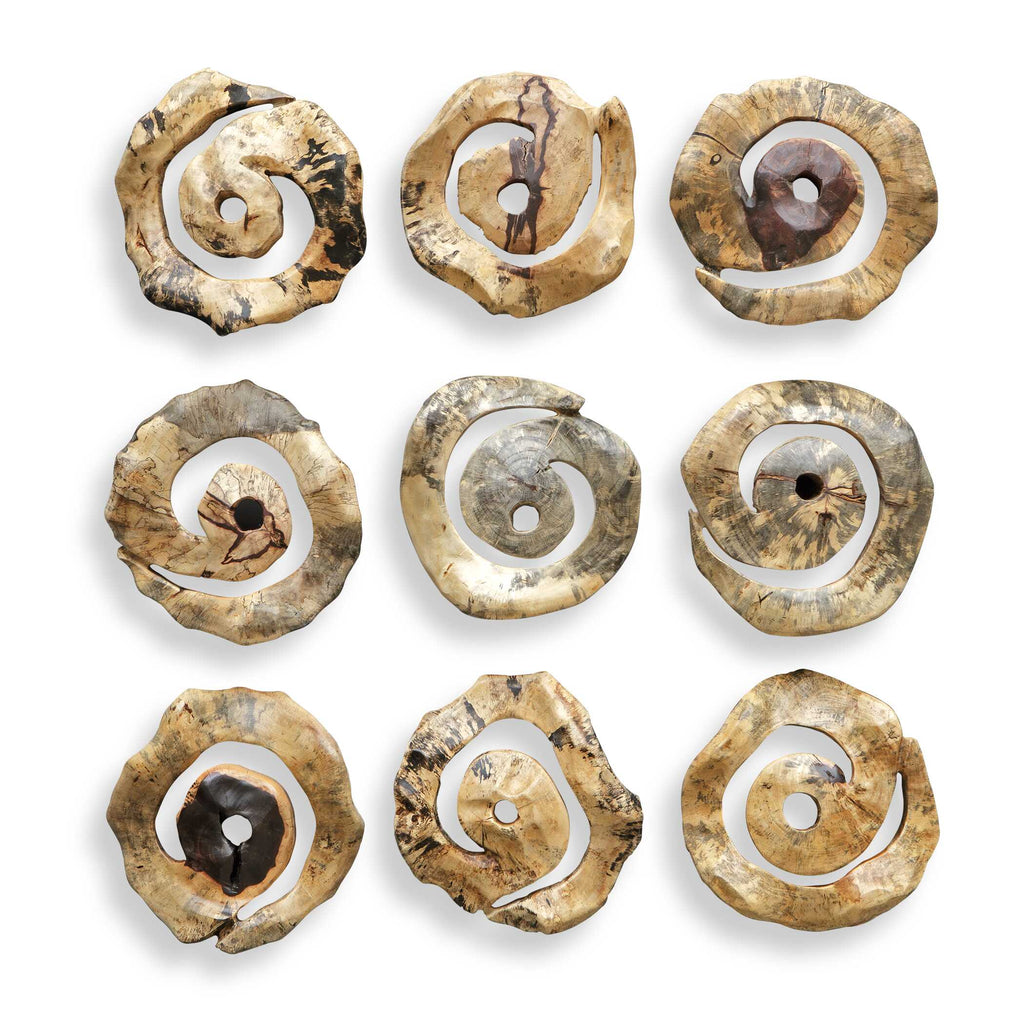 Corkscrew Wood Wall Decor Set/9