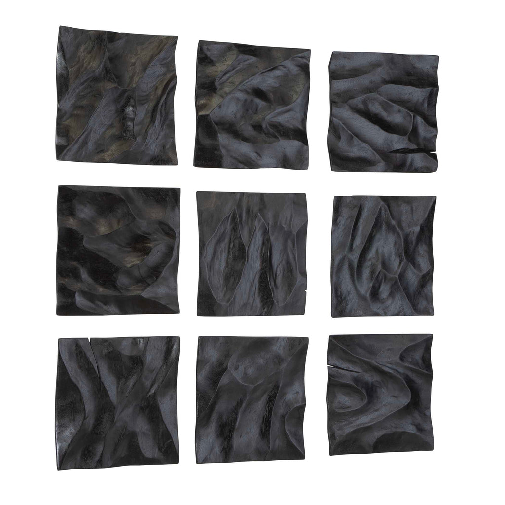 Malosi Black Wood Wall Decor Set/9