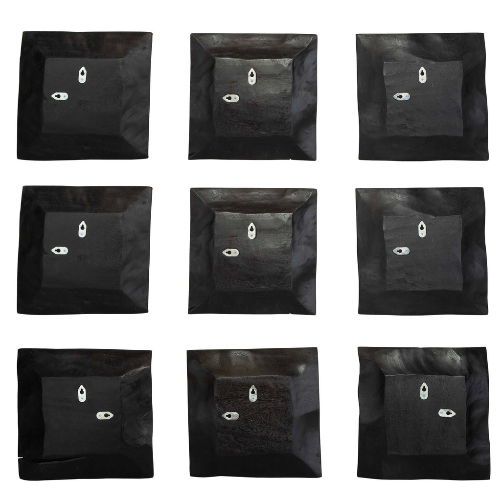 Malosi Black Wood Wall Decor Set/9