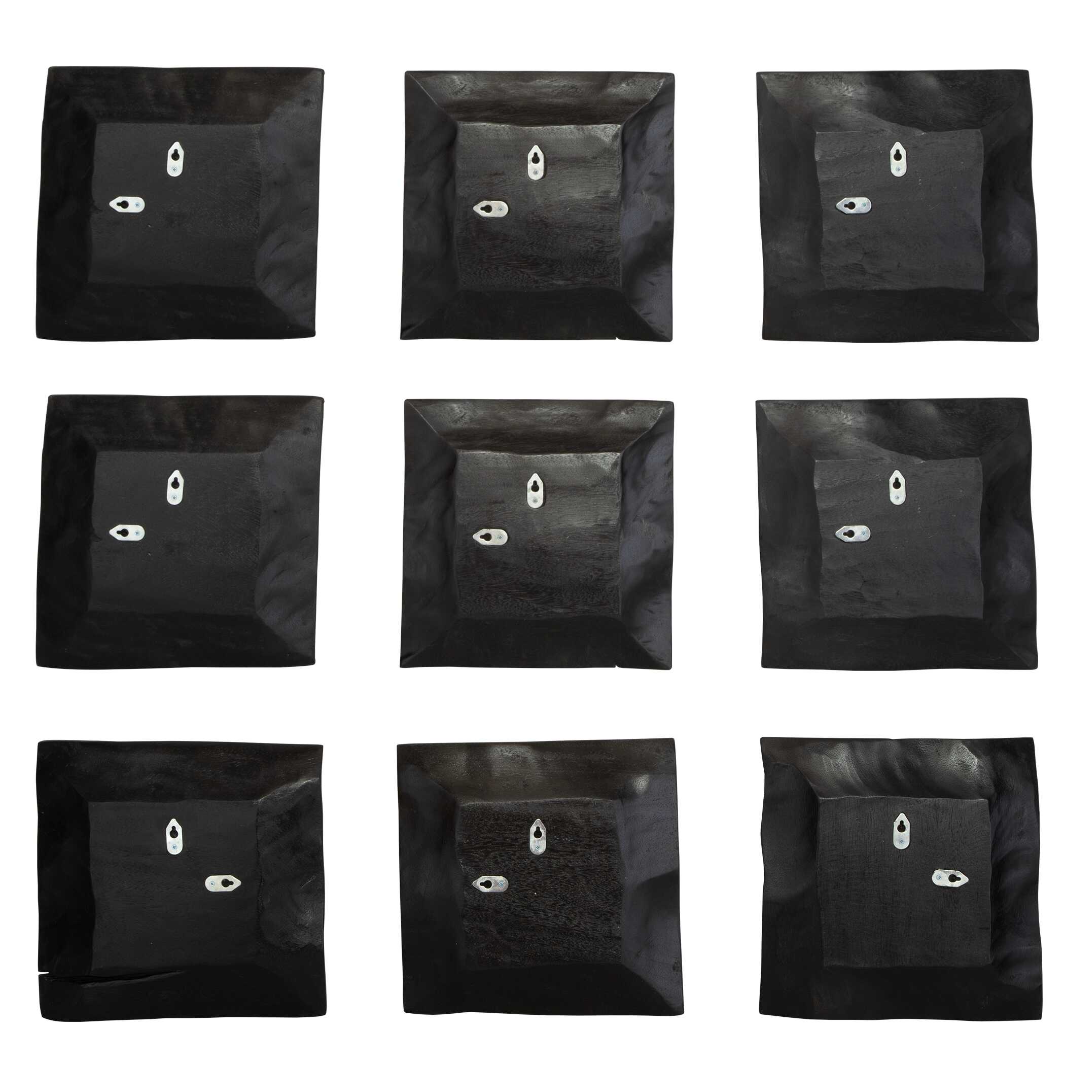 Malosi Black Wood Wall Decor Set/9