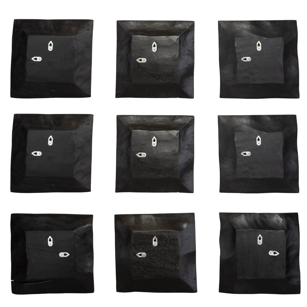 Malosi Black Wood Wall Decor Set/9