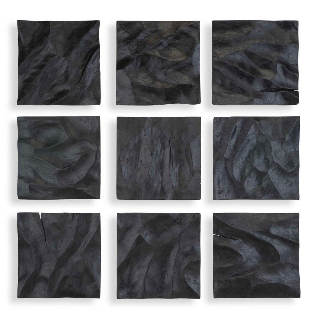 Malosi Black Wood Wall Decor Set/9