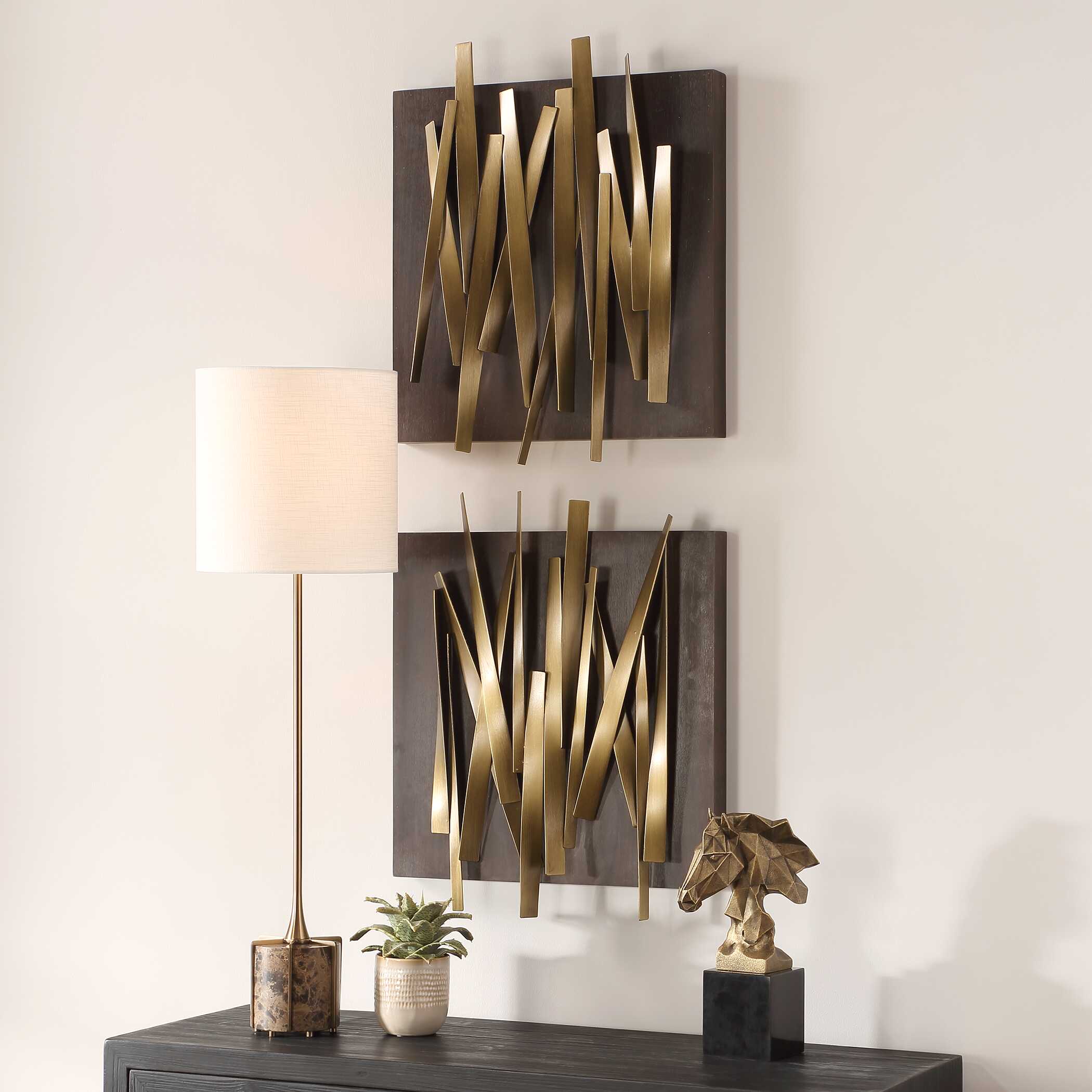 Crosshatch Metal Wall Decor Set/2