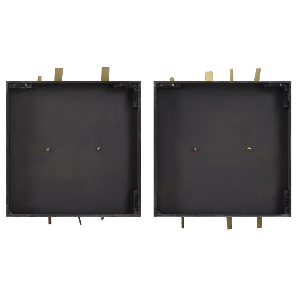 Crosshatch Metal Wall Decor Set/2