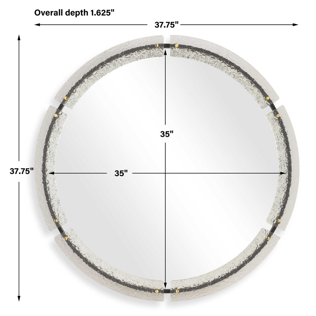 Crystalline Round Mirror