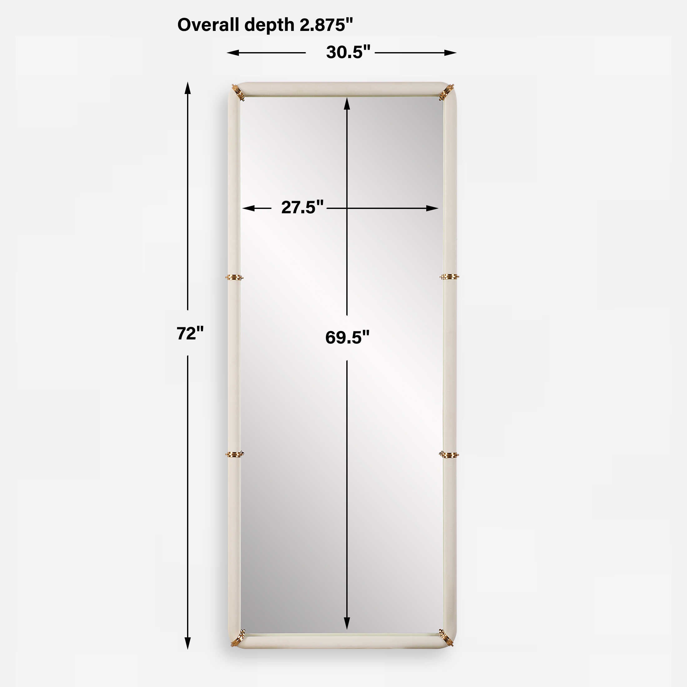 Cyprus White Dressing Mirror