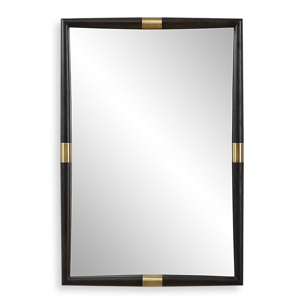 Larkin Dark Wood & Brass Mirror