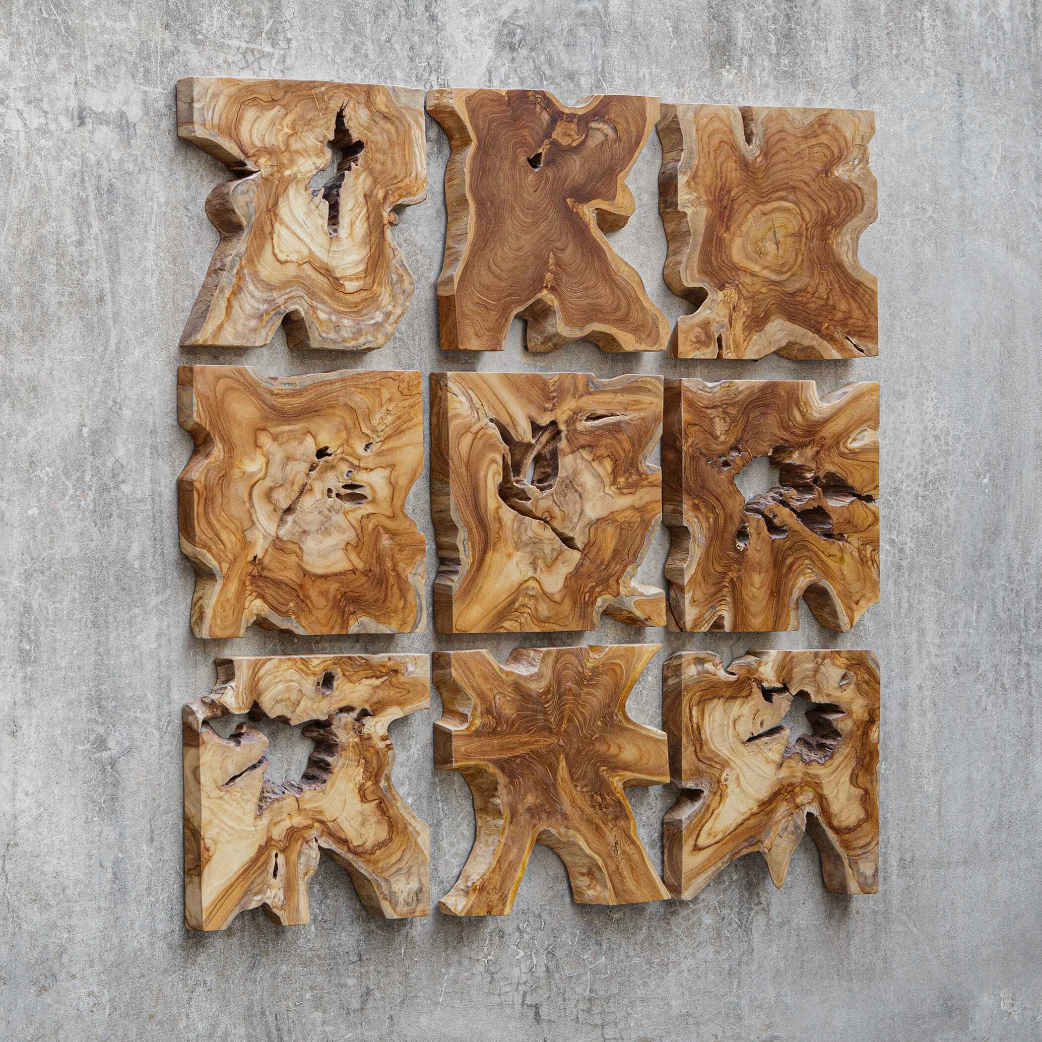 Talia Wood Wall Decor Set/9