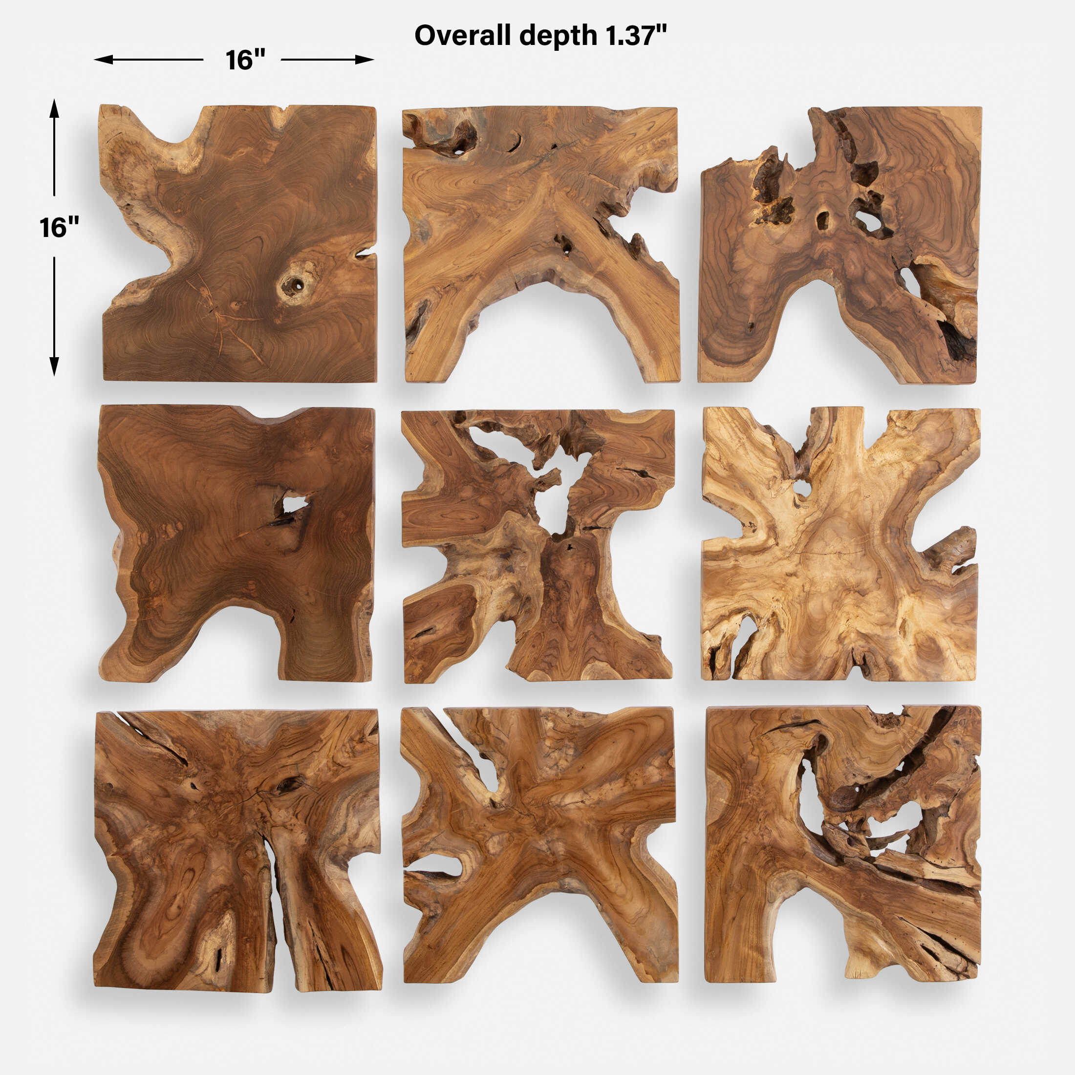 Talia Wood Wall Decor Set/9